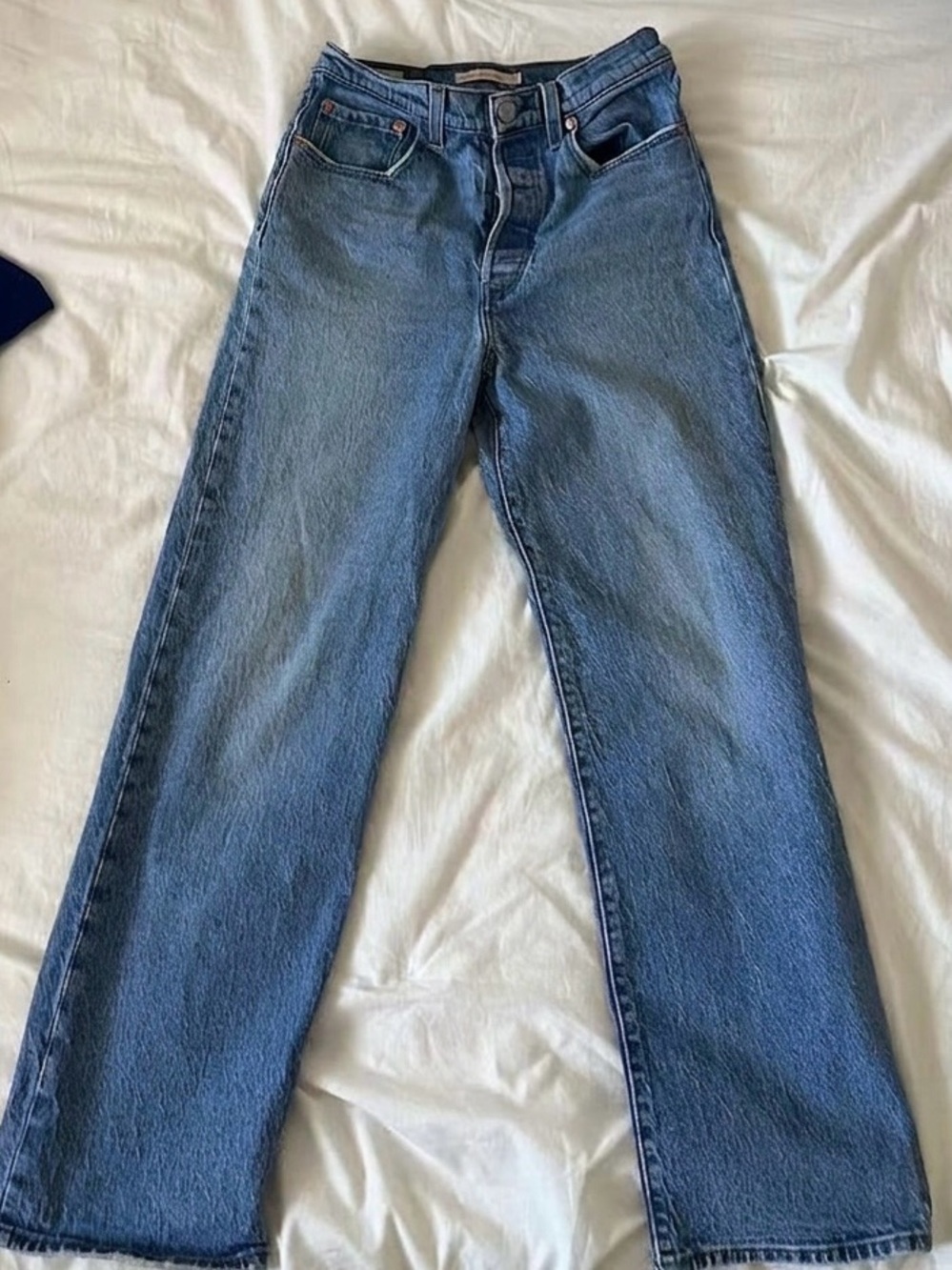 Levi's Premium Ribcage Straight Ankle Jeans High Waist Medium Wash 27
